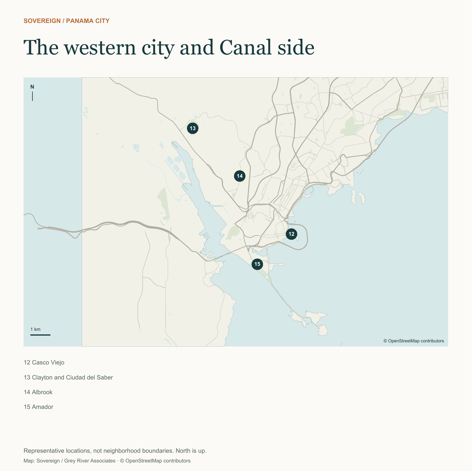The western city and Canal side — location map