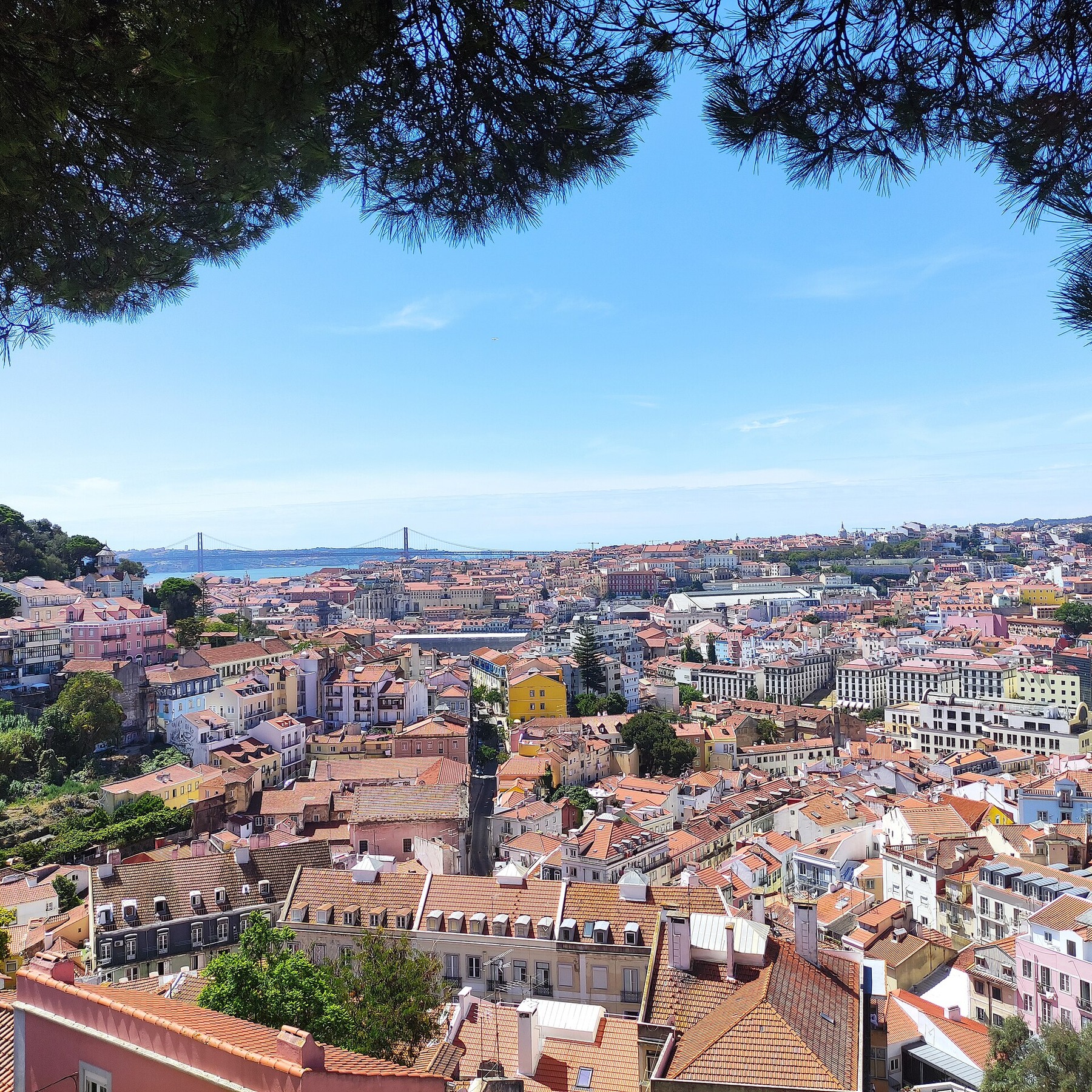 The view across Lisbon from Graça, 2021.