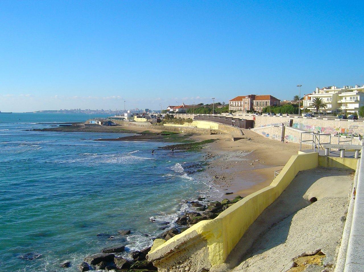The smaller, rocky shoreline at Praia da Parede, 2006.